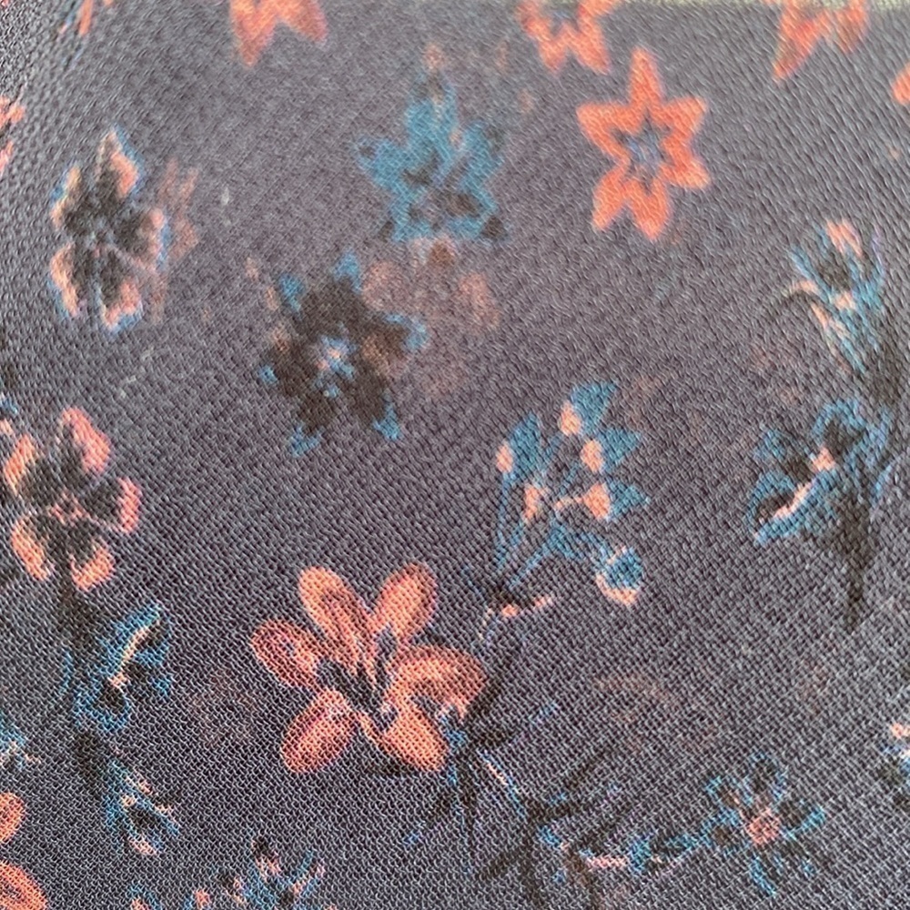 Frank & Oak Printed chiffon floral dress mid sleeves sheered Size Small - Picture 6 of 11
